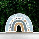 Wooden printed figure, love stars with name