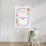 Canvas printwelcome to my baptism, Mermaid scene