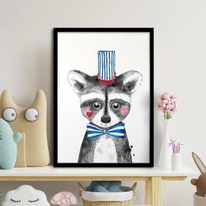 Circus Racoon αφίσα κάδρο  Αφίσα πόστερ με μαύρη κορνίζα