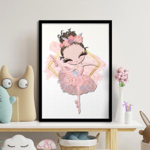 Cute ballerina αφίσα κάδρο  Αφίσα πόστερ με μαύρη κορνίζα