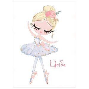 Cute ballerina with name, poster 2