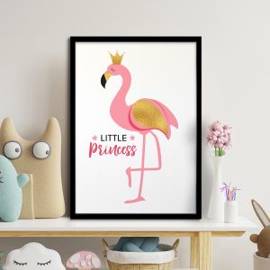 Little princess flamingo αφίσα κάδρο  Αφίσα πόστερ με μαύρη κορνίζα
