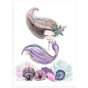 Glitering mermaid αφίσα κάδρο  Αφίσα πόστερ με μαύρη κορνίζα 2