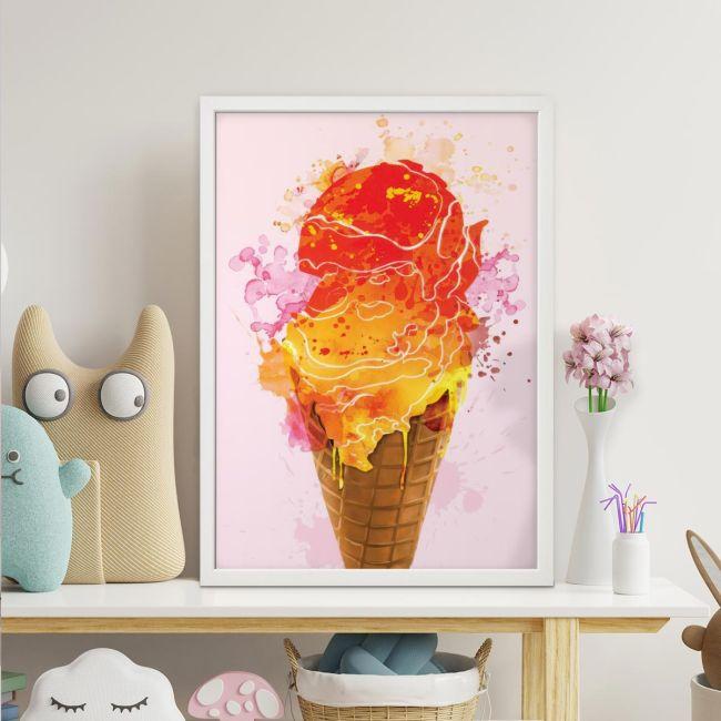 Ice cream II αφίσα κάδρο  Αφίσα πόστερ με λευκή κορνίζα