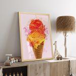 Ice cream II αφίσα κάδρο  Αφίσα πόστερ με Ξύλινη κορνίζα