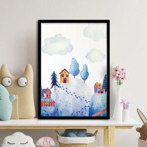 Mountain village αφίσα κάδρο  Αφίσα πόστερ με μαύρη κορνίζα