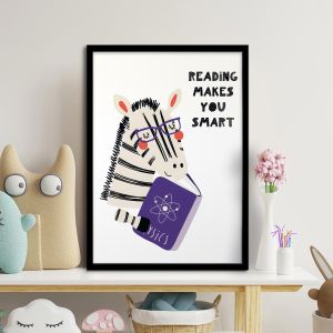 Reading makes you smart αφίσα κάδρο  Αφίσα πόστερ με μαύρη κορνίζα