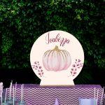 Wooden printed sign, Pumpkin pink variations theme