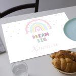 Placemat, Rainbow pastel pink