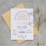 Party invitation Rainbow pastel pink