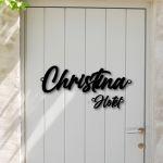 Outdoor Sign Script, black plexiglass