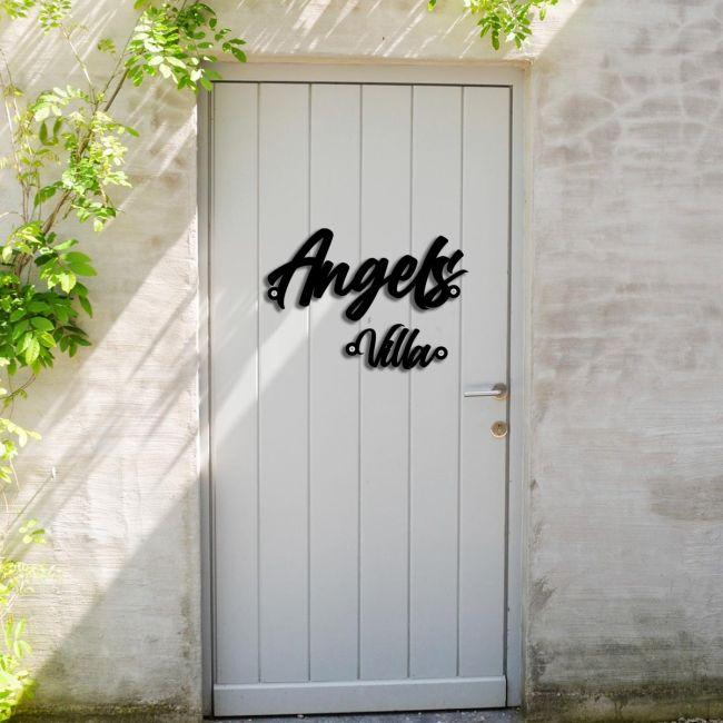 Outdoor Sign Script, black plexiglass