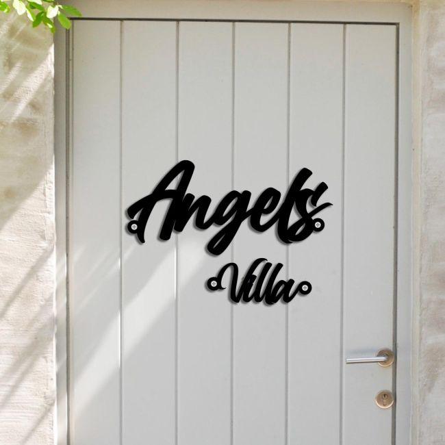 Outdoor Sign Script, black plexiglass