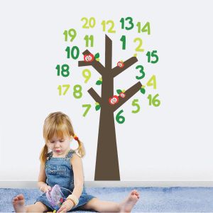 Kids wall stickers tree and numbers, Tree of Knowledge
