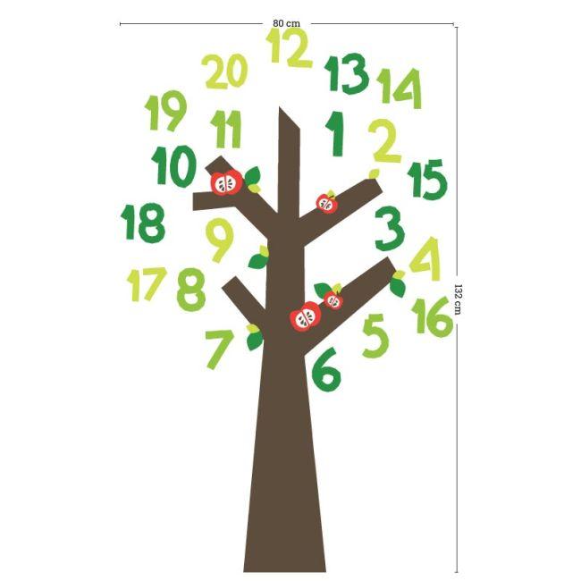 Kids wall stickers tree and numbers, Tree of Knowledge