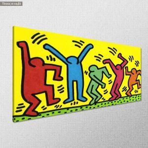 Canvas print Simple lined dancers panoramic Framed canvas View 1 2