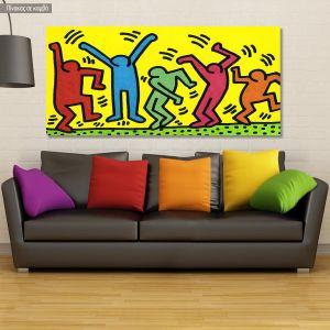 Canvas print Simple lined dancers, panoramic