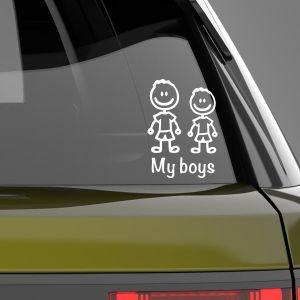 Car sticker Parents, Boy girl personalized 2