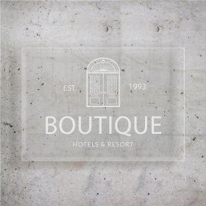 Entrance Sign transparent plexiglass engraved