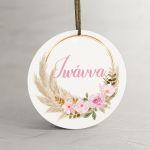 Labels thank you, pampas grass and pink flowers