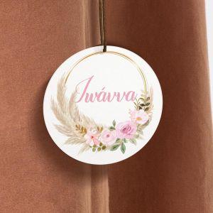 Labels thank you, pampas grass and pink flowers 2