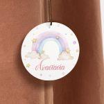 Labels thank you, Rainbow painted with clouds, personalized