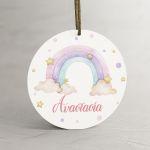 Labels thank you, Rainbow painted with clouds, personalized