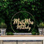 Mr and Mrs and Mr baby για αψίδα βάπτισης, ξύλινο