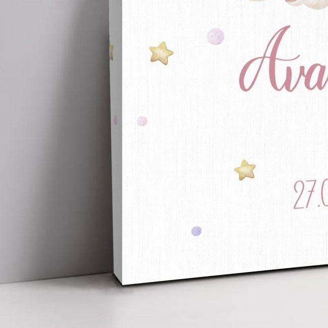 Canvas printwelcome to my baptism , Rainbow painted with clouds, personalized