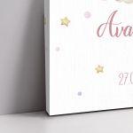 Canvas printwelcome to my baptism , Rainbow painted with clouds, personalized