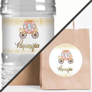 Sticker label cinderella pumpkin carriage