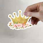 Καρτελάκια πάρτι, Χρυσή κορώνα με τριαντάφυλλα