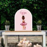 Wooden printed sign, Watercolor balloon with name, green