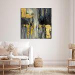 Canvas print Abstract gold, gray and black