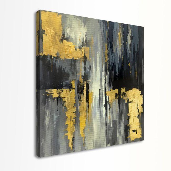 Πίνακας σε καμβά Abstract gold, gray and black