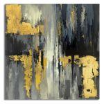 Canvas print Abstract gold, gray and black