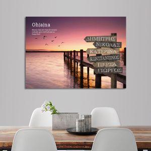 Canvas printfamile names sign, dock v 2