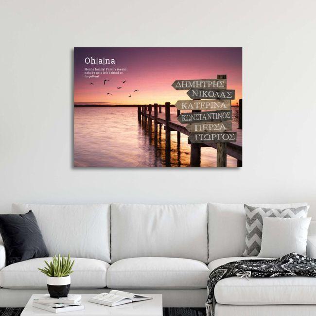 Canvas printfamile names sign, dock v