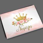 Wishes book, Golden crown and flowers