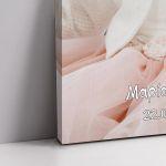 Πίνακας υποδοχή βάπτισης Φωτογραφία καί διακριτικό όνομα - ημερομηνία Καμβάς τελαρωμένος