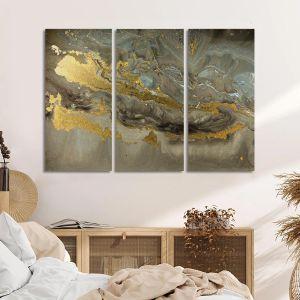 Πίνακας σε καμβά Gold marble texture II, τρίπτυχος