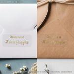 Transparent sticker labelsgold print withVariable names