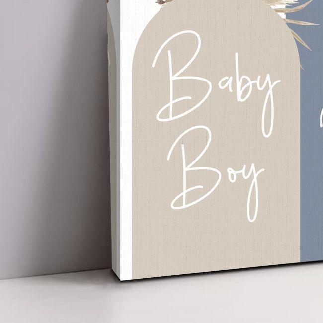 Πίνακας σε καμβά βάπτισης, Baby boy boho 2