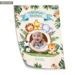 Canvas printwelcome to my baptism, Safari animals with photo