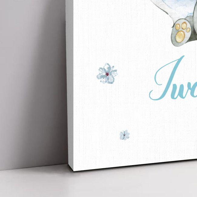 Canvas print welcome to my baptism,Elephantwatercolor flowers