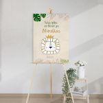 Πίνακας σε καμβά καλωσόρισμα βάπτισης Λιονταράκι με στέμμα 2 Καμβάς τελαρωμένος