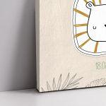 Πίνακας σε καμβά καλωσόρισμα βάπτισης Λιονταράκι με στέμμα 2 Καμβάς τελαρωμένος