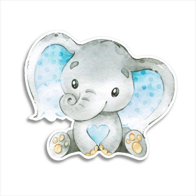 Wooden figure Elephant watercolor 3