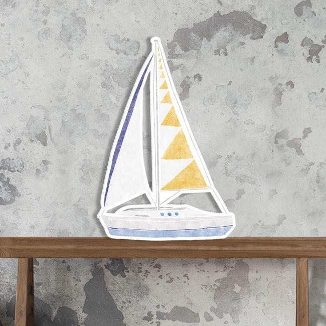 Wooden printed figure, sail boat