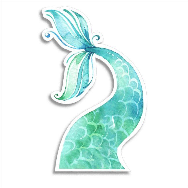 Wooden decorative figure printed Mermaid tail 2